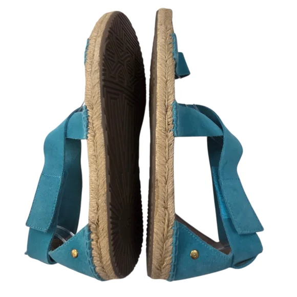 UGG Mila Suede Leather Gladiator Espadrille Sandals NEW Womens 10 Blue Open Toe - Picture 6 of 10